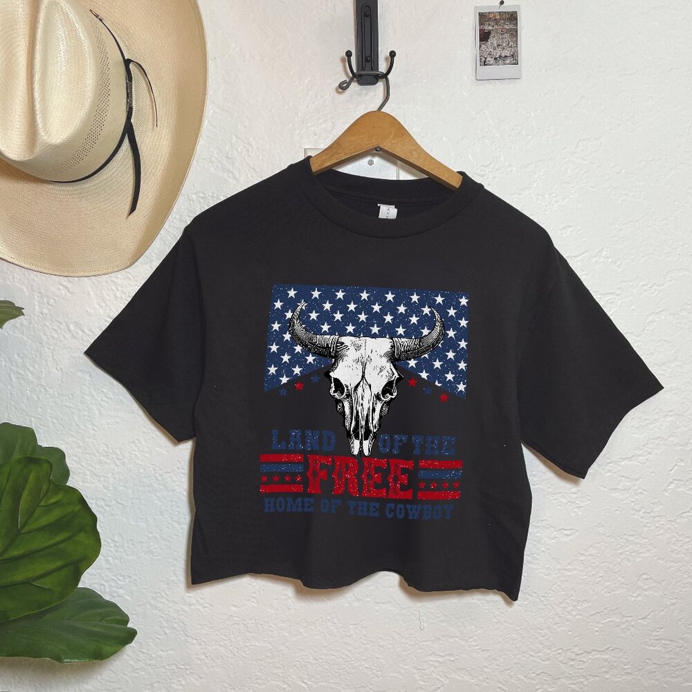 land of the free crop top